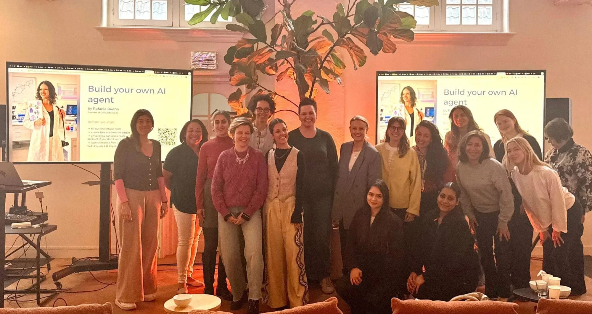 Group photo of workshop participants with Rafaela Buena