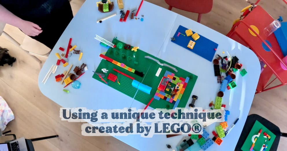LEGO® Serious Play® models on a workshop table